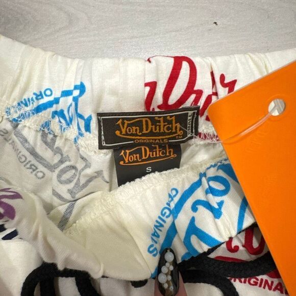 NWT Von Dutch Pajama Set Size Women's Small   super colorful rainbow text with l - Picture 2 of 8